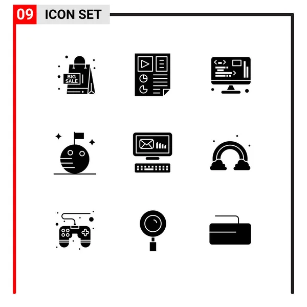 Stock Vector Icon Pack Líneas Símbolos Para Sobre Espacio Seo — Vector de stock