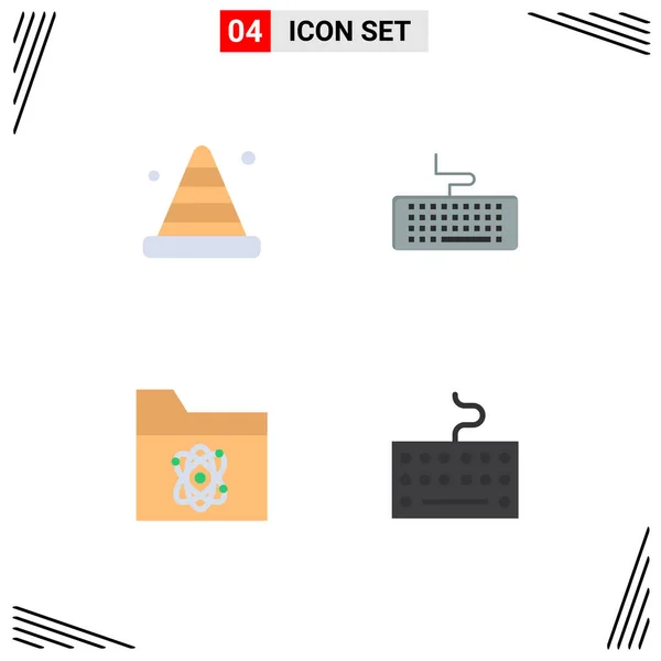 User Interface Flat Icon Pack Signes Symboles Modernes Blocage Atome — Image vectorielle