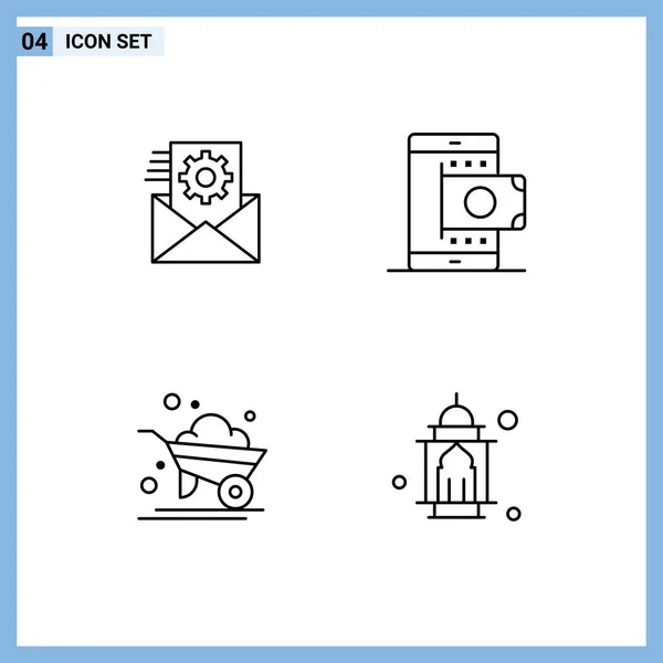 Stock Vector Icon Pack Vonalas Jelek Szimbólumok Adatok Mezőgazdaság Integráció — Stock Vector