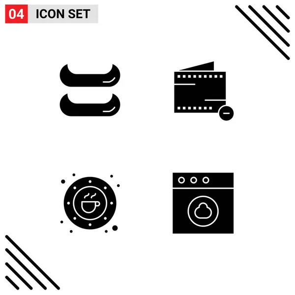 Set Modern Icons Sysymbols Signs Boat Drink Bean App Editable — Archivo Imágenes Vectoriales