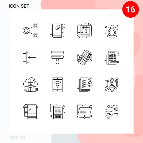 Απόθεμα Vector Icon Pack Των Γραμμών Σημάδια Και Σύμβολα Για — Διανυσματικό Αρχείο