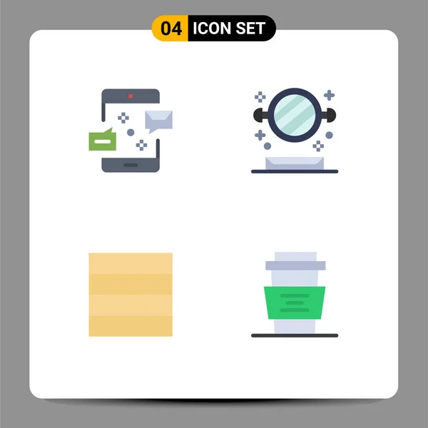 User Interface Pack Basic Flat Icons Communication Grid Marketing Mirror — Vector de stock