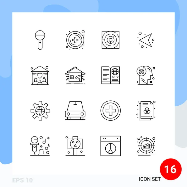 User Interface Outline Pack Modern Signs Sysymbols Family Network Maze — Vector de stock