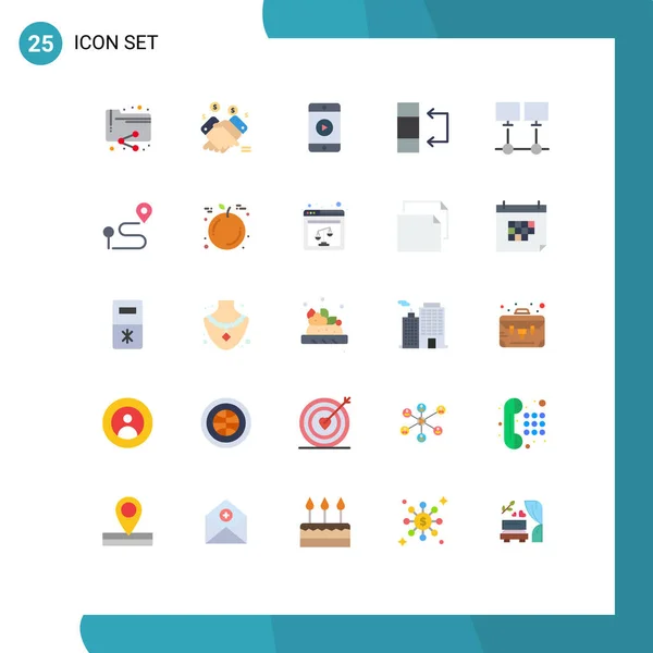 User Interface Flat Color Pack Modern Signs Sysymbols Connection Table — Archivo Imágenes Vectoriales