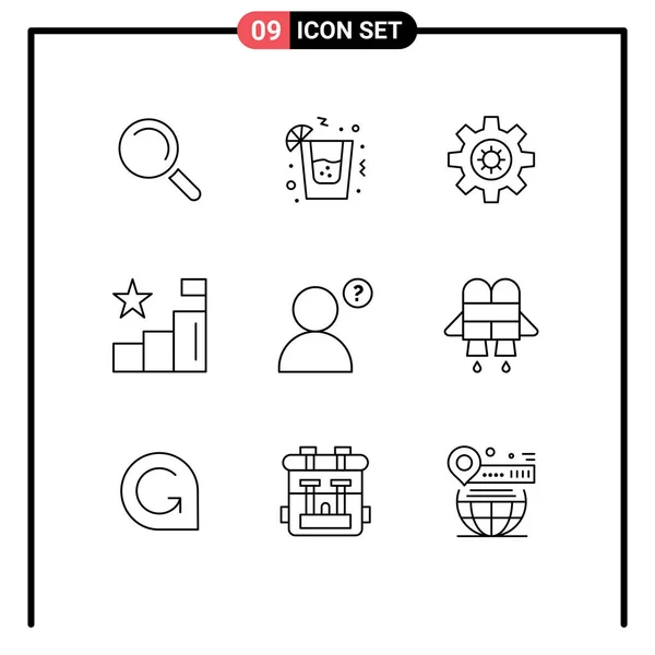 Creative Icons Modern Signs Sysymbols Game Credits Jet Motivation Profile — Archivo Imágenes Vectoriales