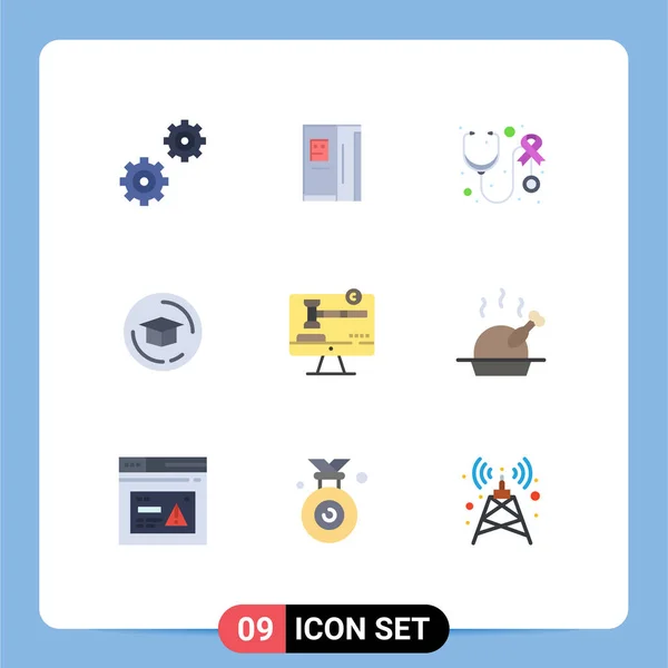 Universal Icon Symbols Group Modern Flat Colors Law Copyright Stethoscope — Stock Vector