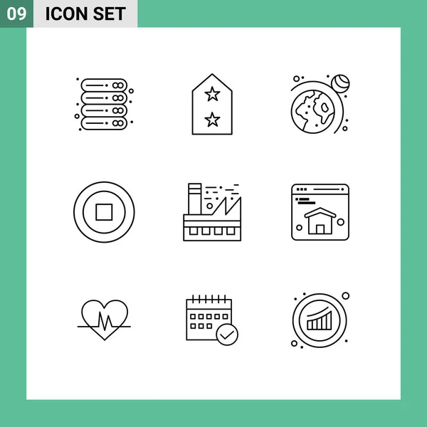 Creative Icons Modern Jelek Szimbólumok Ökológia Föld Fém Felhasználó Alapvető — Stock Vector