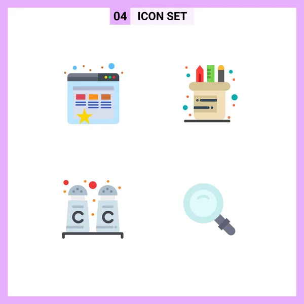 Interface Utilisateur Flat Icon Pack Signes Symboles Modernes Signet Trouver — Image vectorielle