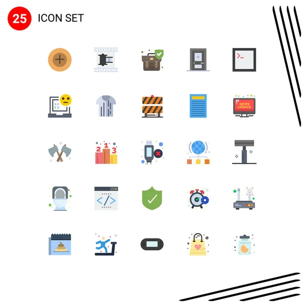 Vector Flat Colors Grid Console Door Handbag Building Building Editable — 스톡 벡터