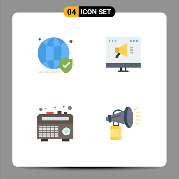 Pictograma Conjunto Iconos Peso Sencillo Del Globo Caja Auge Mundo — Vector de stock