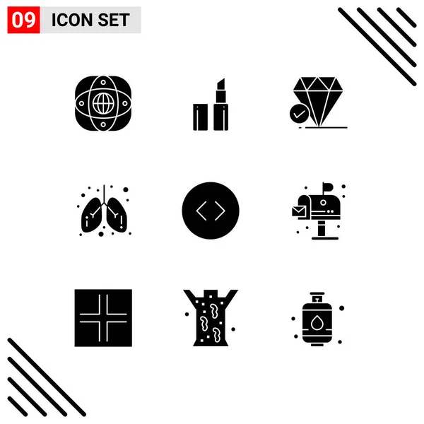 Pack Kreatív Solid Glyphs Nagyítás Nyilak Ékszer Orvosi Egészségügyi Szerkeszthető — Stock Vector