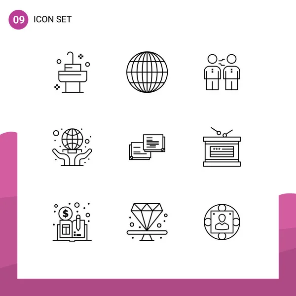 Stock Vector Icon Pack Líneas Signos Símbolos Para Chat Manos — Vector de stock