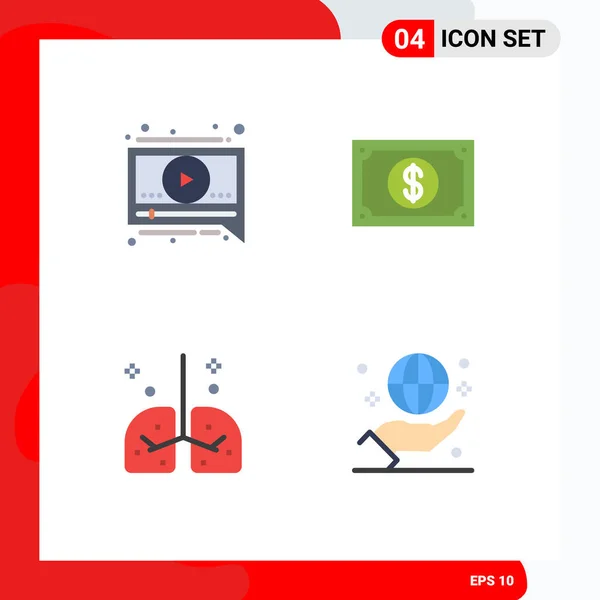 Universal Flat Icons Set Web Mobile Applications Chat Hospital Currency — Stock Vector