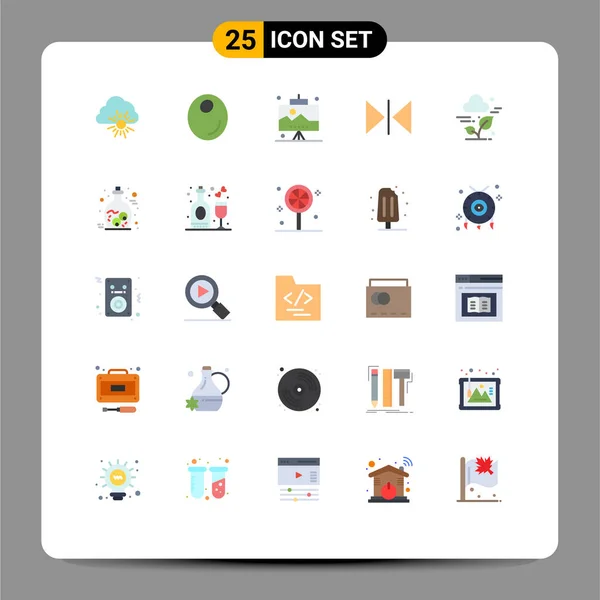 Set Modern Icons Sysymbols Signs Technology Cloud Office Plant Horizontal — Vector de stock