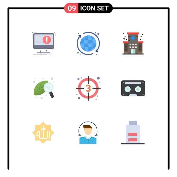 Universal Icon Symbols Group Modern Flat Colors Film Nature Healthcare — Vetor de Stock