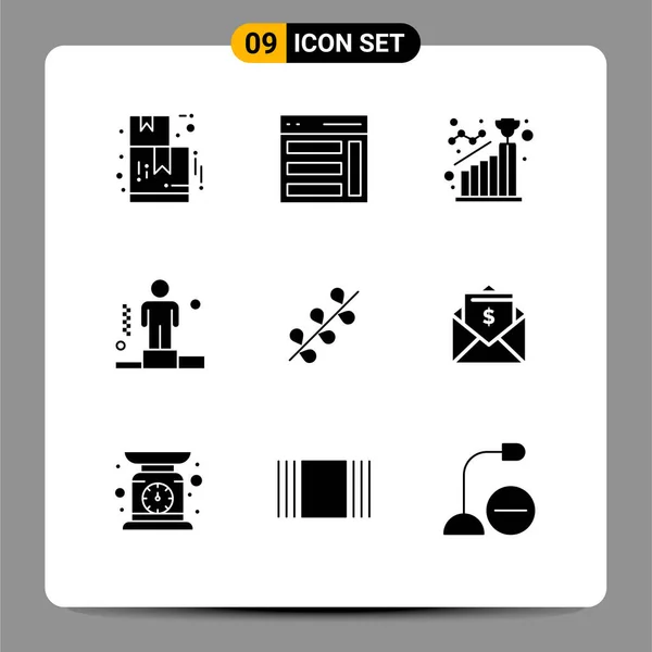 사용자 인터페이스 상징의 현대적 Glyph Editable Vector Design Elements — 스톡 벡터