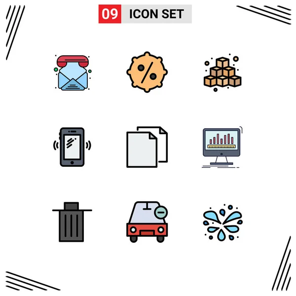Set Modern Icons Sysymbols Signs Copy Huawei Box Mobile Phone — Vector de stock