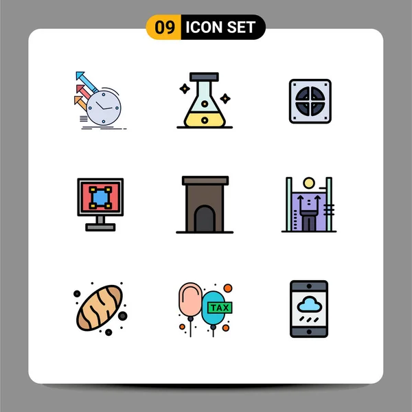 Vector Stock Icon Pack Líneas Señales Símbolos Para Arquitectura Programa — Archivo Imágenes Vectoriales