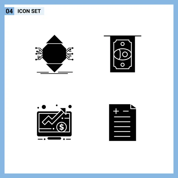 Universal Icon Symbols Group Modern Solid Glyphs Ubicomp Money Computer — Διανυσματικό Αρχείο