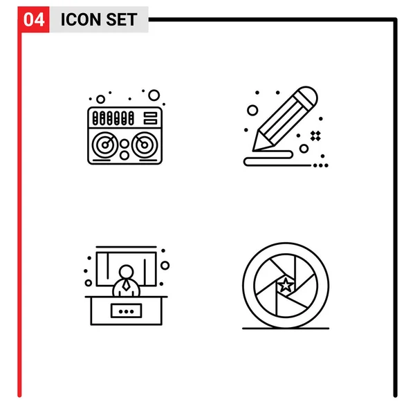 Pictogramme Ensemble Couleurs Plates Filledline Simples Midi Présentation Couleur Dessin — Image vectorielle