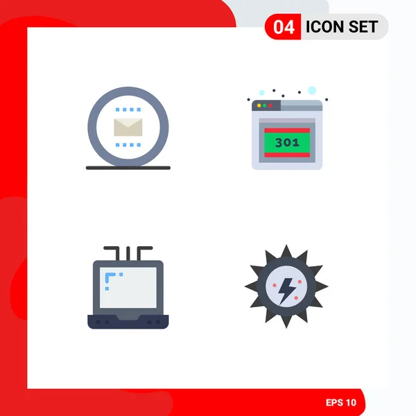 Set Von Vector Flat Icons Grid Für Umschlag Büro Sekretariat — Stockvektor