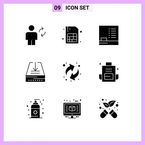 Vector Icon Pack Line Signs Symbols Resources Arrows Blackboard Tray — 스톡 벡터
