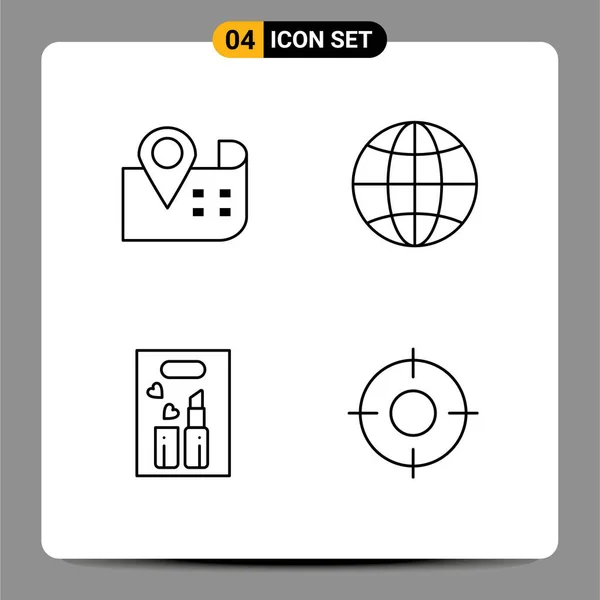 Universal Icon Symbols Group Modern Filledline Flat Colors Map Cosmetics — Vetor de Stock