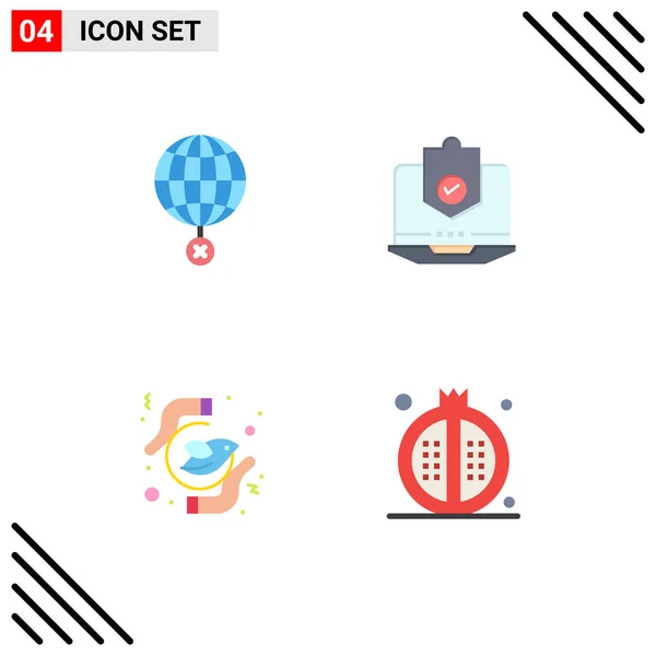 Creative Icons Modern Signs Symbols Earth Protected Internet Computer Security — Stock Vector