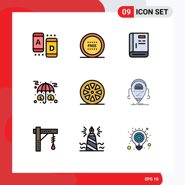 Creative Icons Modern Signs Symbols Money Insurance Shop Assets Help — Stock Vector