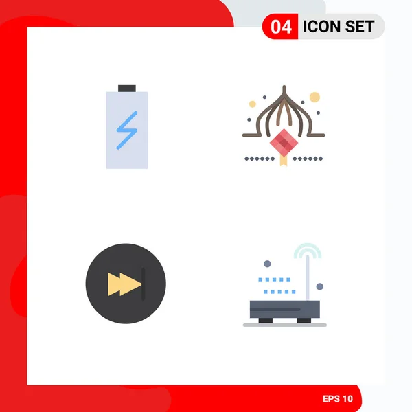 User Interface Flat Icon Pack Modern Signs Symbols Battery Eid — Vetor de Stock