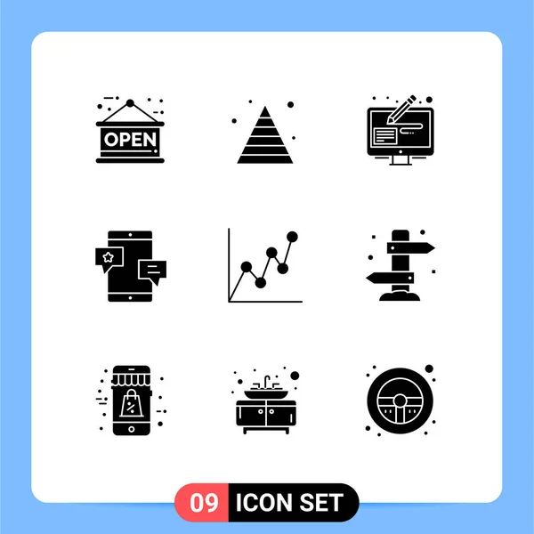Set Modern Icons Sysymbols Signs Card Promotion Edit Network Community — Archivo Imágenes Vectoriales