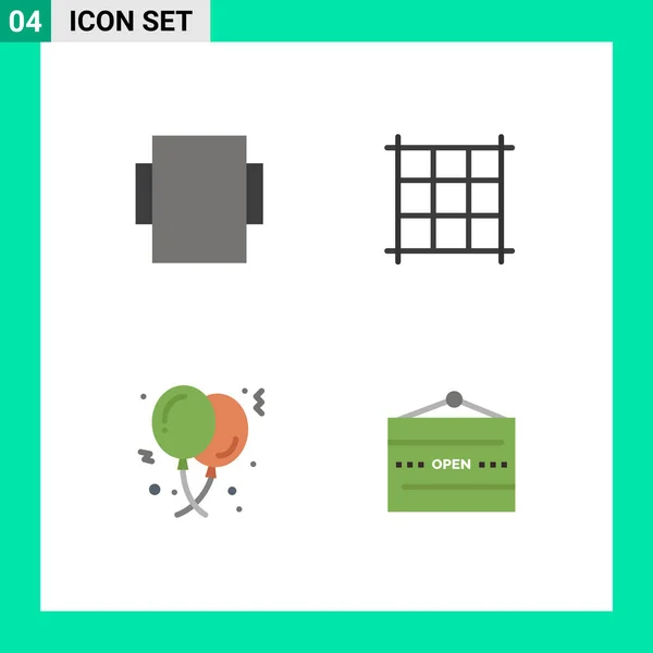 Universal Icon Symbols Group Modern Flat Icons Layout Food Balloons — Διανυσματικό Αρχείο