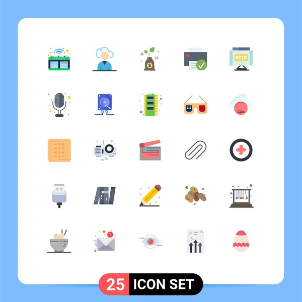 Universal Icon Sysymbols Group Modern Flat Colors Http Hardware Budget — Archivo Imágenes Vectoriales