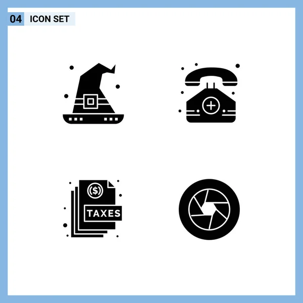 Modernes Set Von Solid Glyphen Piktograph Von Had Document Wizard — Stockvektor