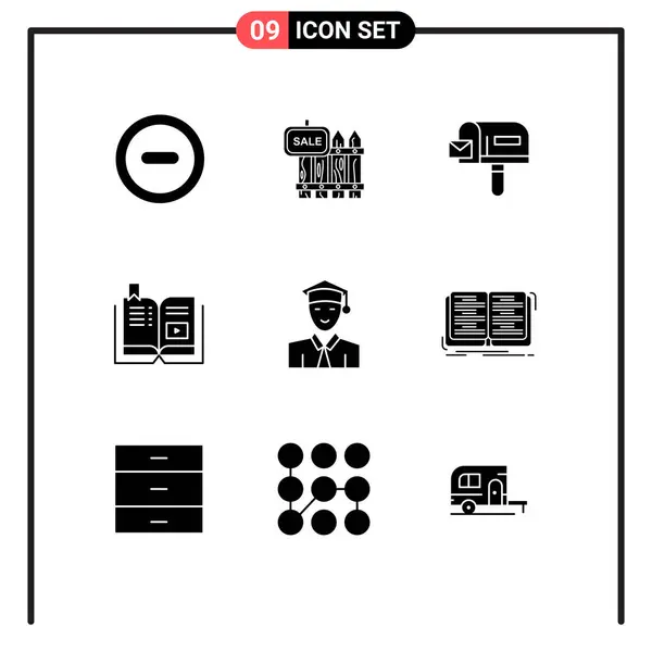 Universal Icon Symbols Group Modern Solid Glypphs Student Education House — Stockvektor