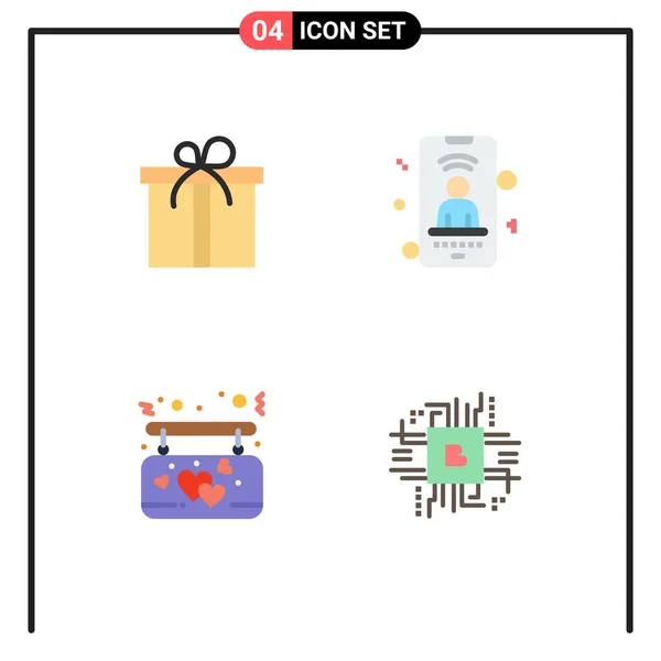 Benutzeroberfläche Flaches Icon Pack Moderner Zeichen Und Symbole Der Geschenk — Stockvektor
