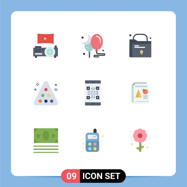 User Interface Flat Color Pack Signes Symboles Modernes Code Fichier — Image vectorielle