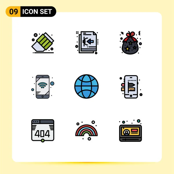 Stock Vector Icon Pack Mit Zeilenzeichen Und Symbolen Für Wissenschaft — Stockvektor