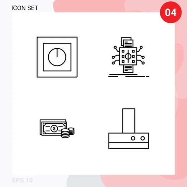 Stock Vector Icon Pack Line Signs Symbols Devices Reporting Safe — Stock Vector