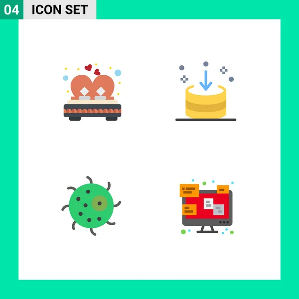 Set Modern Icons Symbols Signs Bed Interface Married Biology Editable — Stock Vector