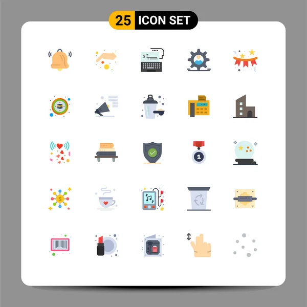 Modern Set Flat Colors Pictograph Confetti Security Digital Banking Data — Archivo Imágenes Vectoriales