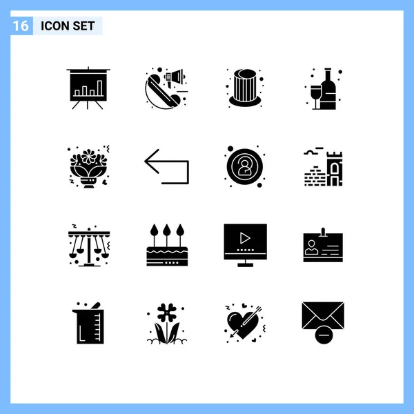 Universal Icon Symbols Gruppe Von Modernen Festen Glyphen Der Liebe — Stockvektor