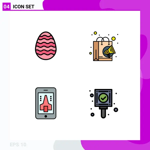 Creative Icons Modern Signs Sysymbols Decoration Playing Egg Marketing Smartphone — Vector de stock