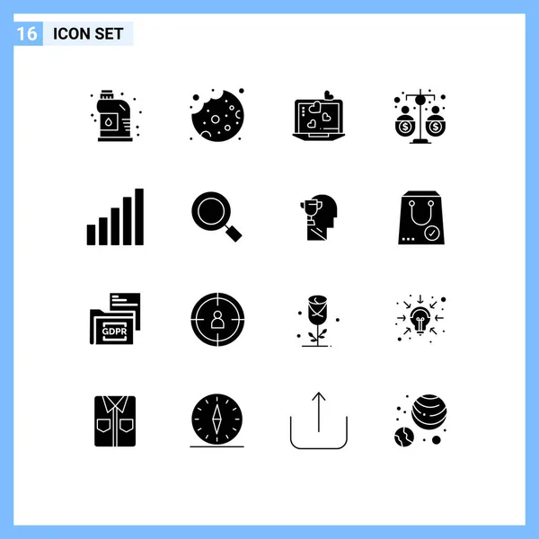 Stock Vector Icon Pack Mit Zeilenzeichen Und Symbolen Für Telefon — Stockvektor