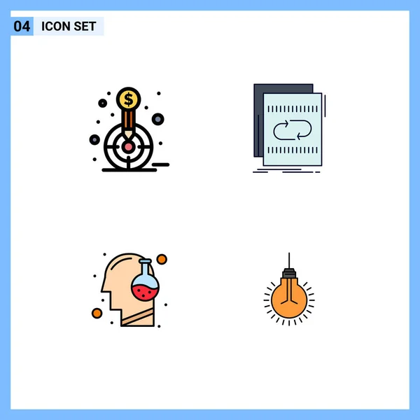 Set Modern Icons Sysymbols Signs Finance Sound Goal File Human — Vector de stock