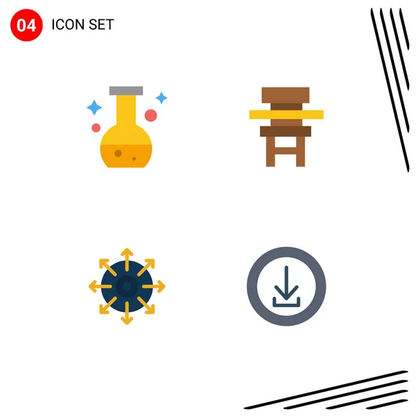 Universal Flat Icons Set Web Mobile Applications Tube Target Test — Vetor de Stock