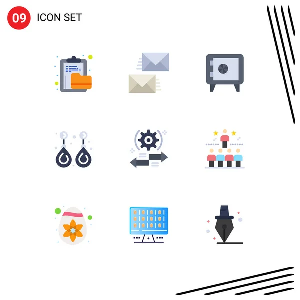 Universal Icon Symbols Group Modern Flat Colors Valuable Gemstone Email — Stockový vektor