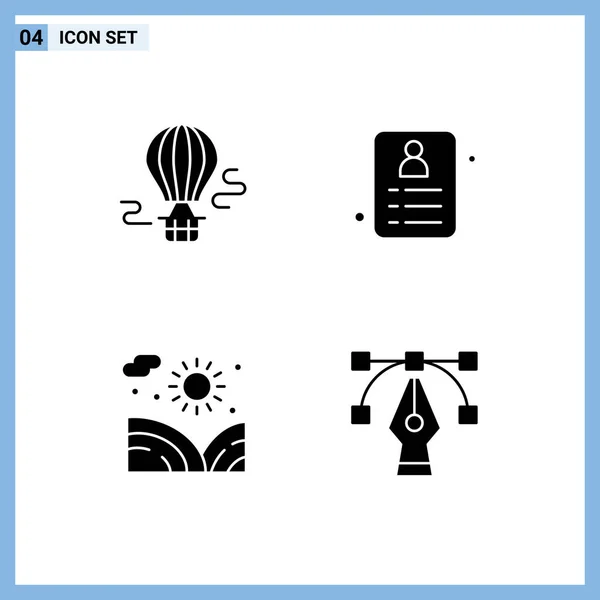 Stock Vector Icon Pack Mit Linienzeichen Und Symbolen Für Luft — Stockvektor