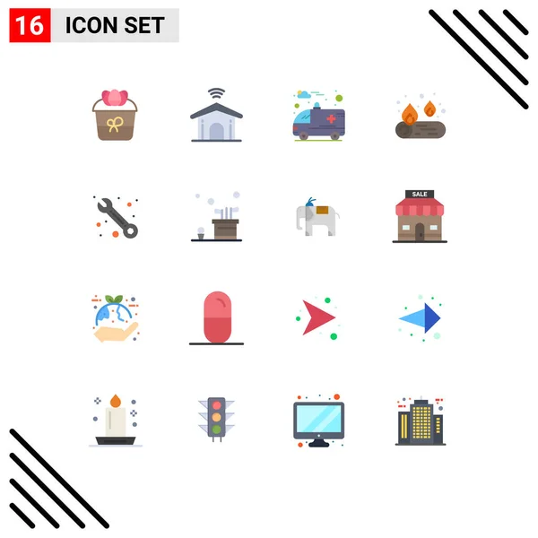 Creative Icons Modern Jelek Szimbólumok Támogatás Ügyfél Technológia Tűz Tábor — Stock Vector