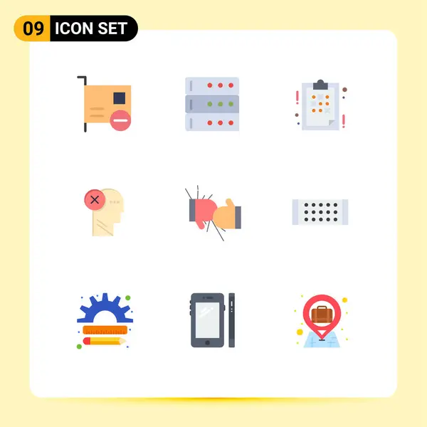 Universal Icon Symbols Group Modern Flat Colors Mind Human Plan — Vetor de Stock